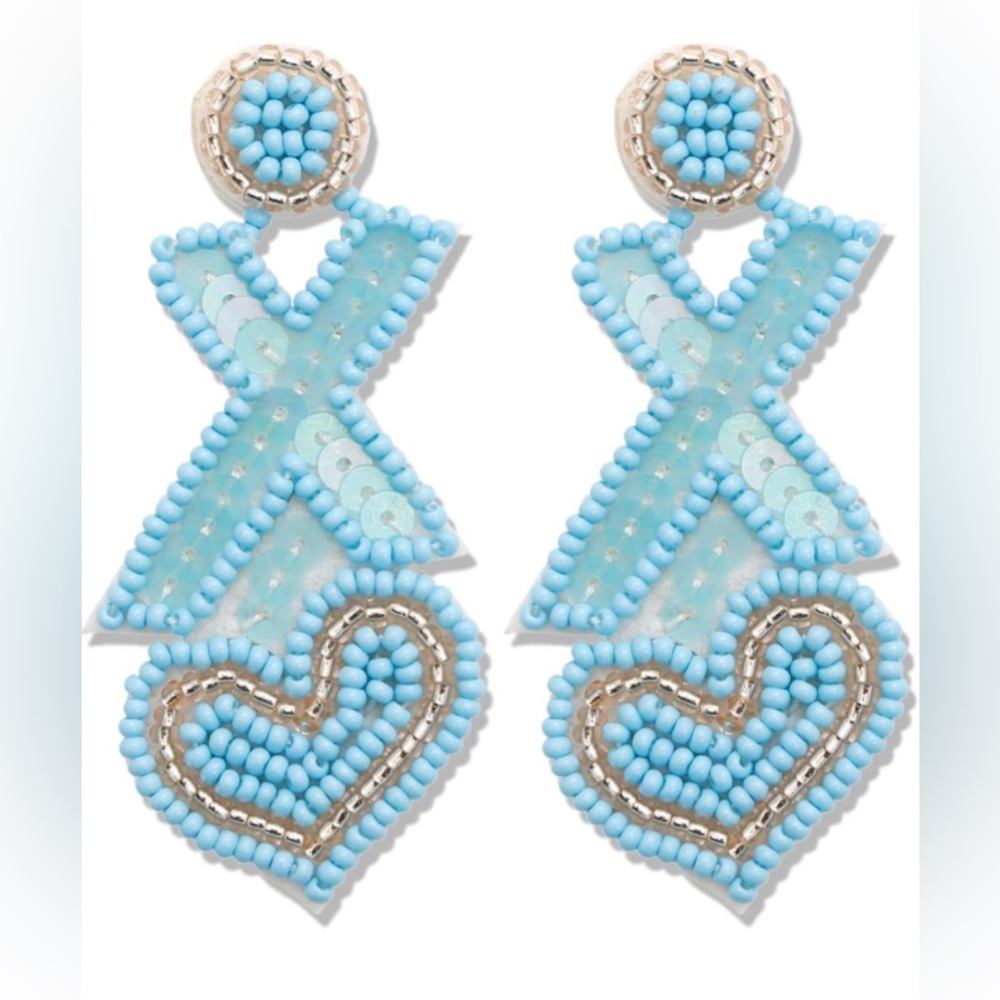 Heart Beaded Earrings - Picture 7 of 7